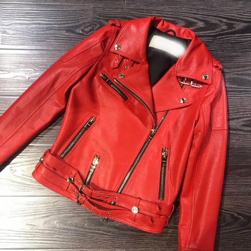 Весенняя белая Роскошная куртка из овечьей кожи Женская приталенная Куртка Jaqueta