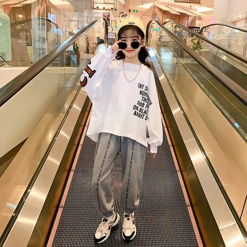 НОВЫЕ комплекты детской одежды осенняя одежда для девочек Повседневный свитер