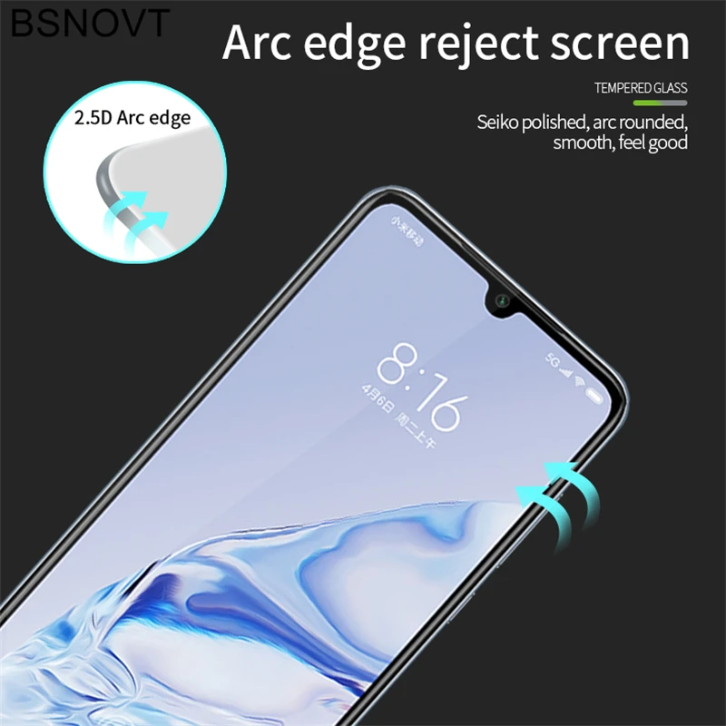 BSNOVT-Protector de pantalla de cristal templado para Xiaomi, pel&iacute;cula de cristal de 6,39 pulgadas para Xiaomi Mi 9 Pro, BSNOVT, 2 uds.-1