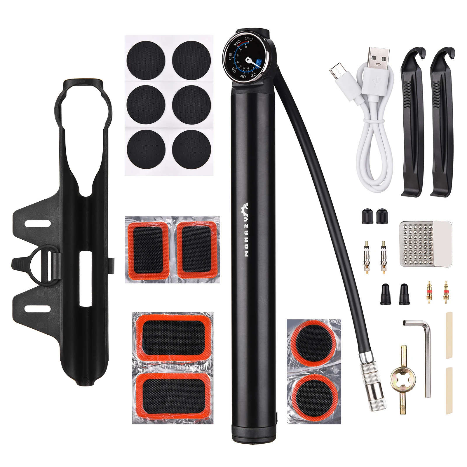 

Electric Bike Pump Aluminum Alloy Bicycle Tire Pump Mini 120 PSI High Pressure Auto Pump Cycling Inflator