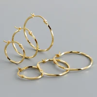 s925 silver twisted hoop earrings 162326mm gold for fashion women popular xmas valentines jewelry gifts birthday new year