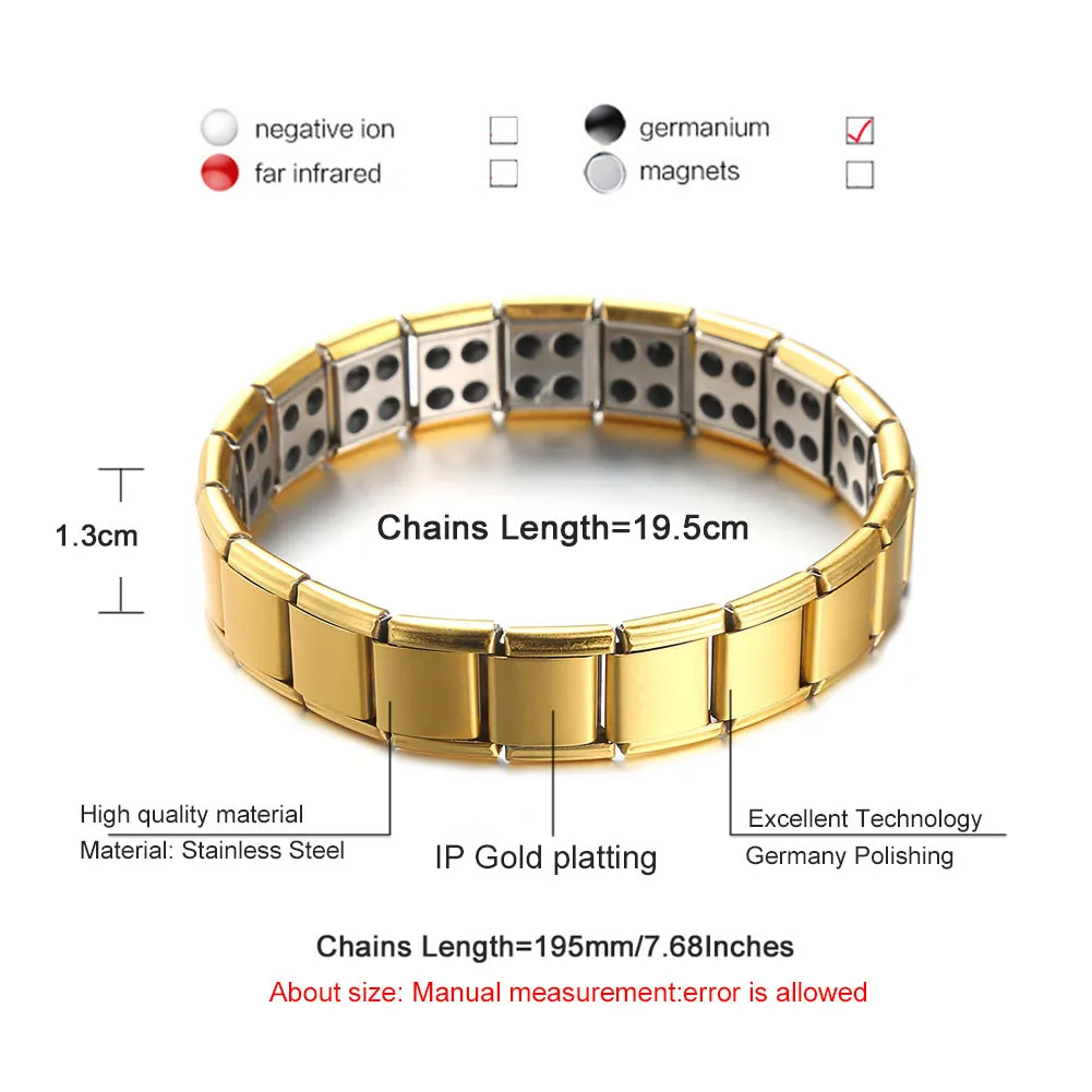 Новый модный браслет из нержавеющей стали с эластичным энергетическим балансом