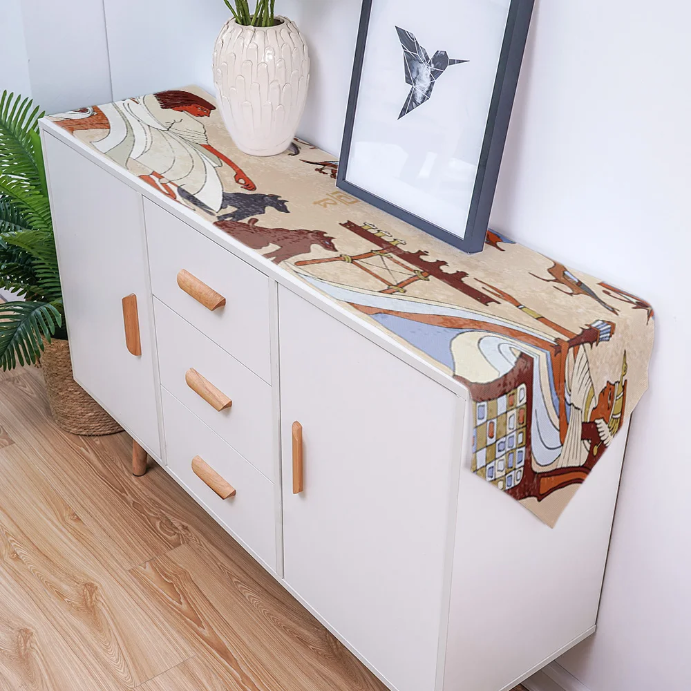 Table Runners Modern Hieroglyphic Carvings Ancient Egyptian Temple Runner Wedding Decor Christmas Dinner Decoration | Дом и сад