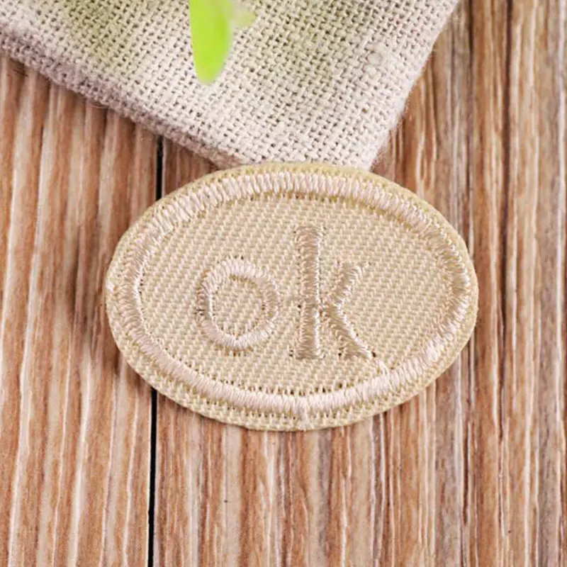 beige Многоцветный ок овальные теплопередачи железа на заплатках для одежды DIY наклейки для одежды декоративные аппликации вышивка патч - Цвет: beige