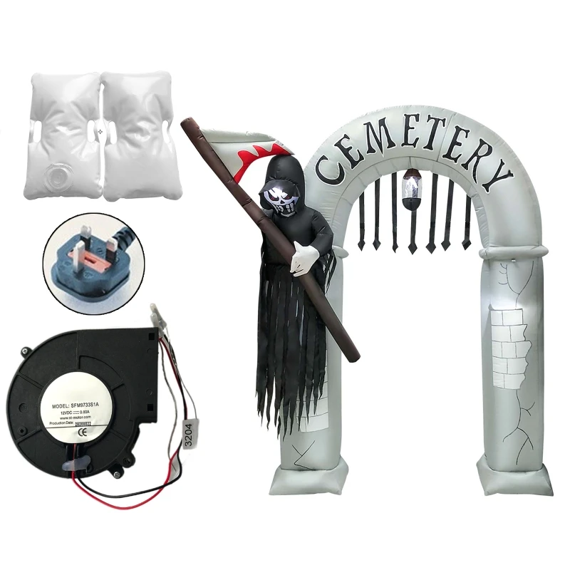 

Halloween Christmas Inflatable LED Light Sickle Arch Decorations Horror Props DXAD