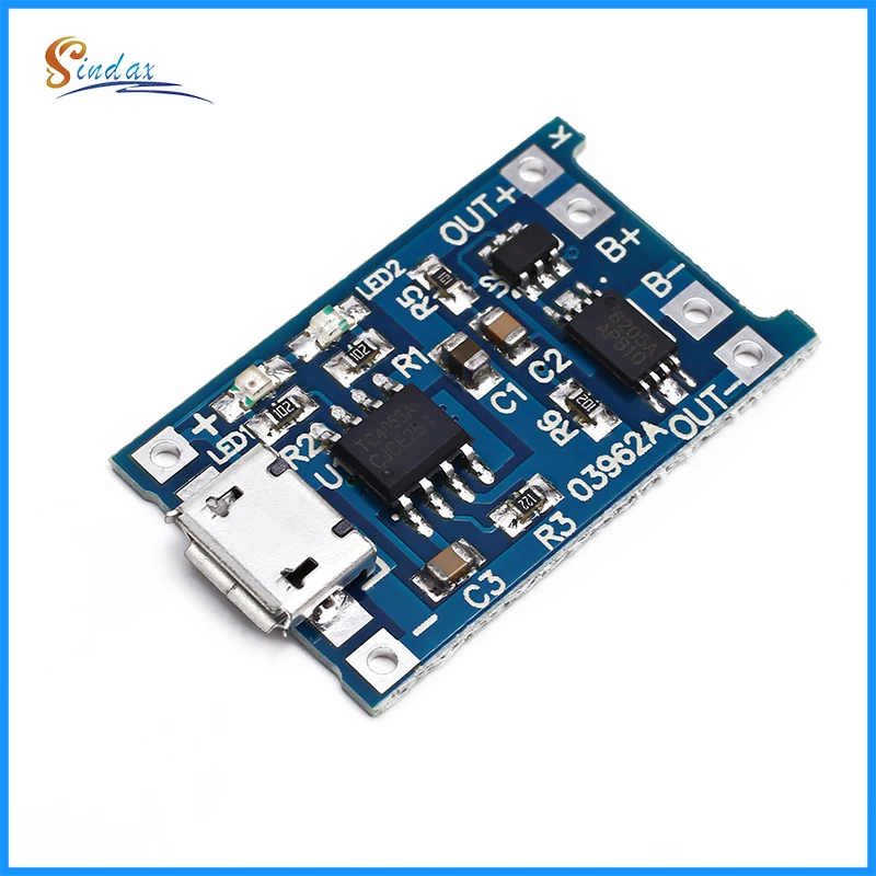 

5V 1A Lithium Battery Charge Controller Protection and Charging Dual Function Charger Template18650 Micro USB контроллер заряда