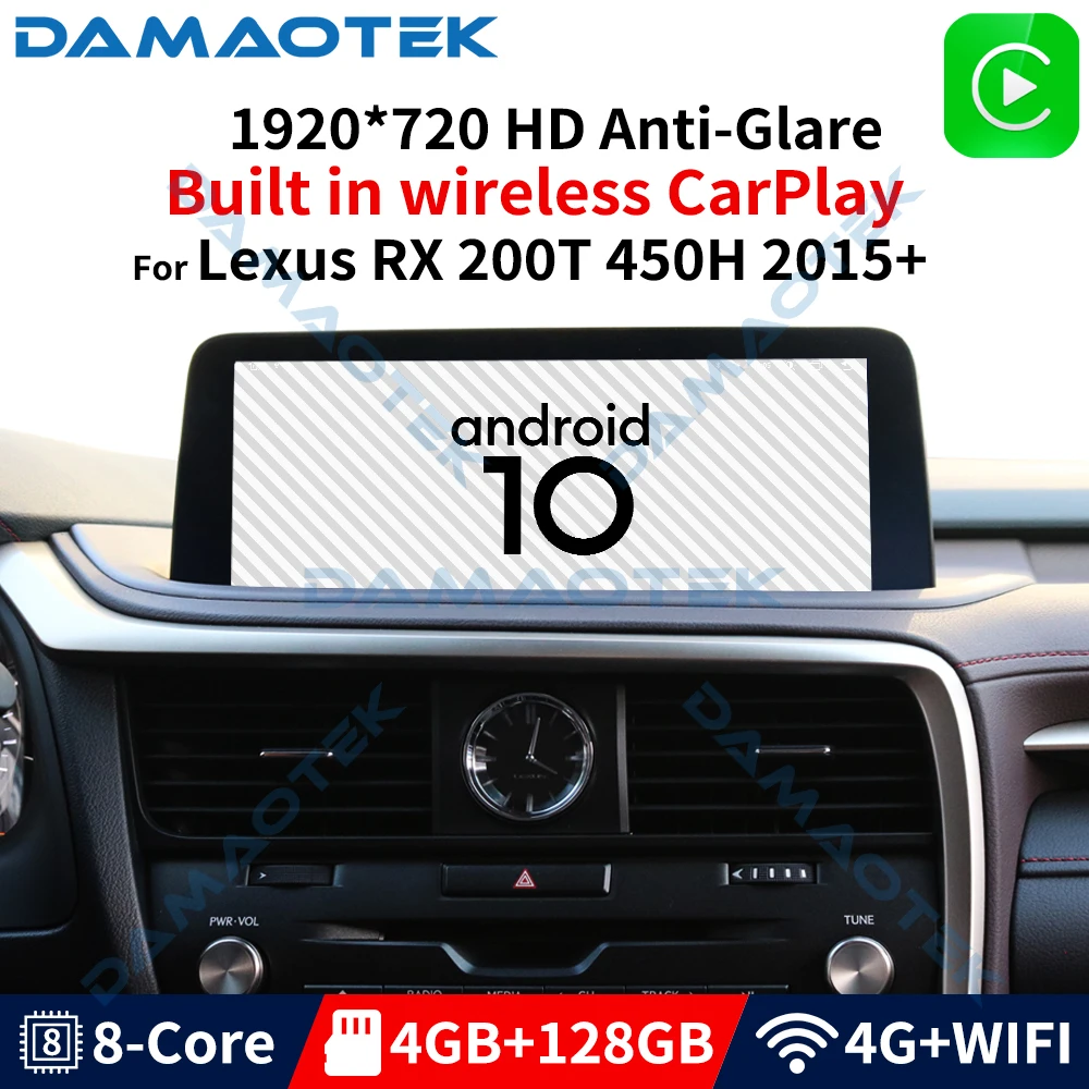 DamaoTek-REPRODUCTOR multimedia para coche, radio con Android 10,0, pantalla de 12,3 pulgadas,...
