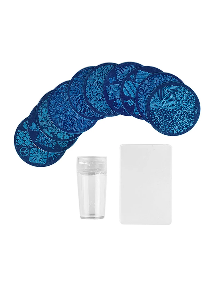 10 шт. пластины для ногтей + 1 силиконовый уплотнитель трафареты дизайна