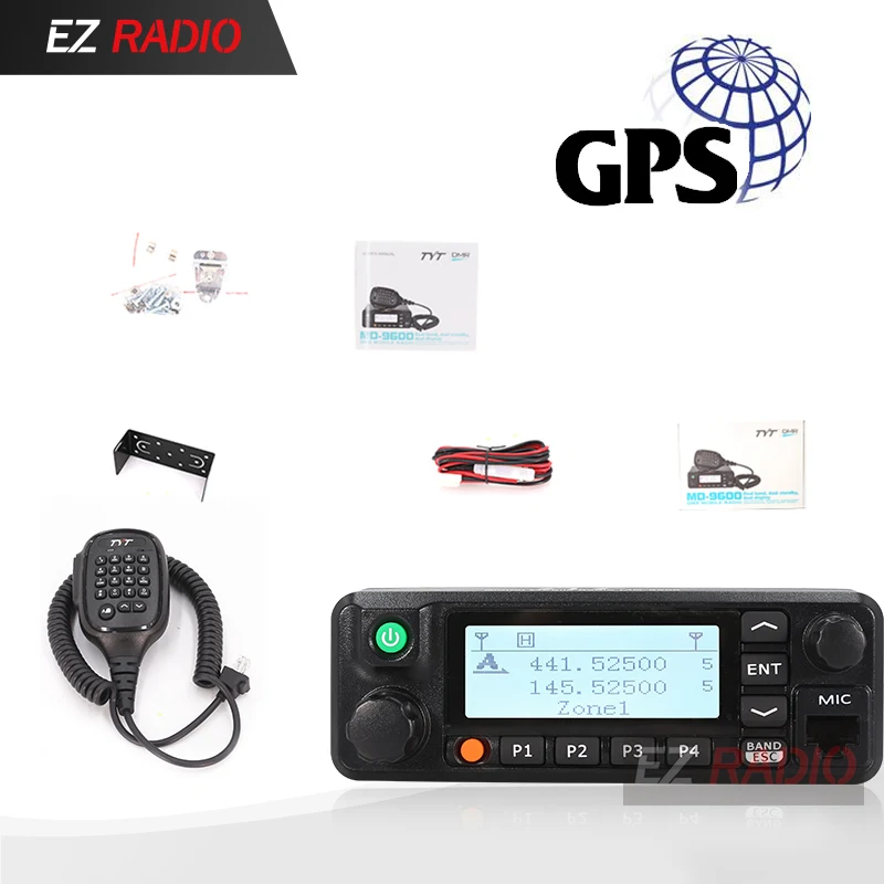 GPS TYT MD-9600 Talkie “иди и болтай Walkie 50 км мобильный DMR автомобиль радио цифровой 136-174/400-480 МГц Dual Band RT90 DMR радио 3000CH 50/45/25 Вт FCC, аддитивного цветового пространства - Цвет: GPS