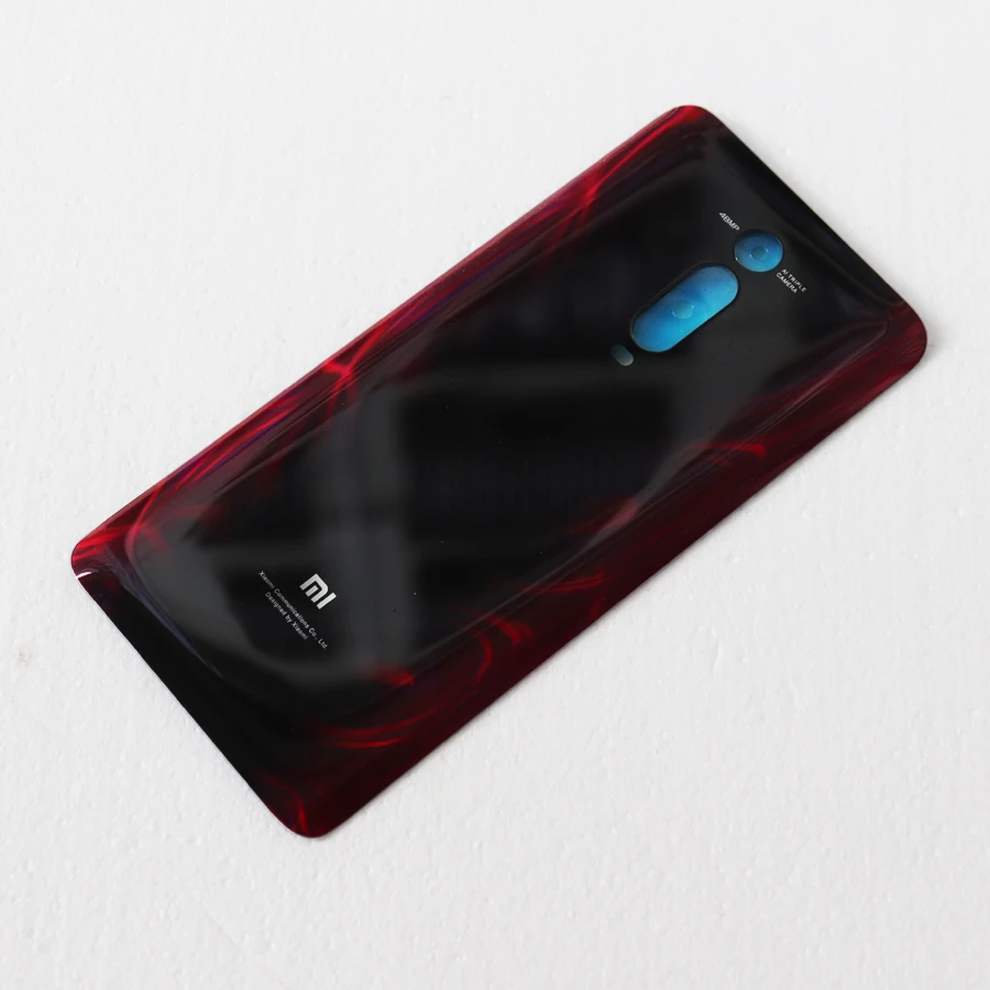 Red ( 2 ) Чехол для батареи Задняя стеклянная панель для Xiaomi mi 9T mi 9T Крышка для батареи задняя дверь Чехол карбоновый черный - Цвет: Red ( 2 )