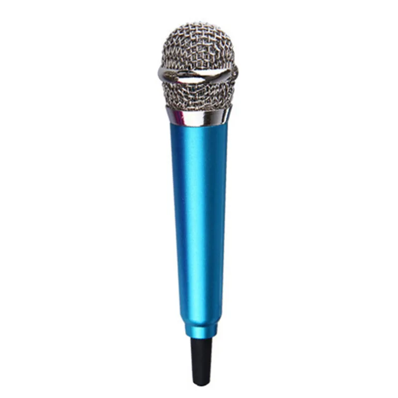 Blue 4 цвета микрофон KTV Караоке мини микрофон для сотового телефона портативный 3,5 мм стерео студия ноутбук Настольный ПК 5,5 см* 1,8 см маленький размер - Цвет: Blue
