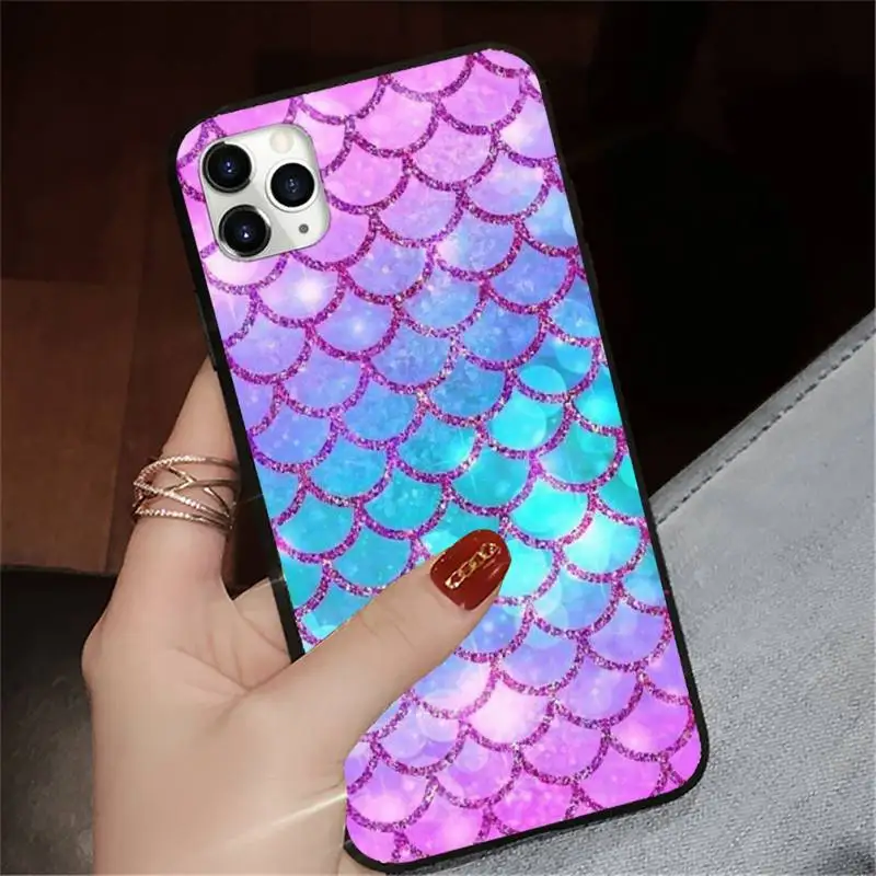

Mermaid Scales Glitter Purple luxury design shell Phone Case for iPhone 11 12 pro XS MAX 8 7 6 6S Plus X 5S SE 2020 XR