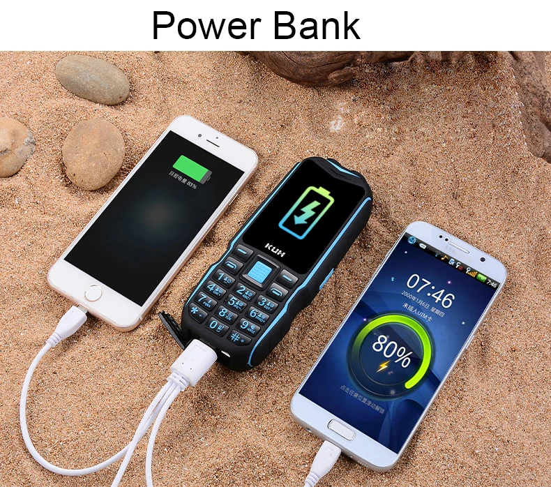 russian keyboard mobile phone 3800mah battery power bank dual high flashlight quick dial rugged dual sim cell phones kuh t3 free global shipping