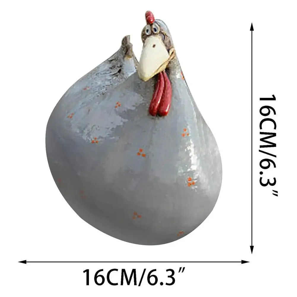 

Decor Chicken Garden Statues Fence Sitting Hen Sculpture Outdoor Cabin Decor Animal Creative Sculptures Festivals Ornament Gifts