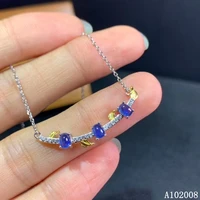 kjjeaxcmy fine jewelry 925 silver inlaid natural sapphire gemstone vintage necklace elegant ladies pendant support check