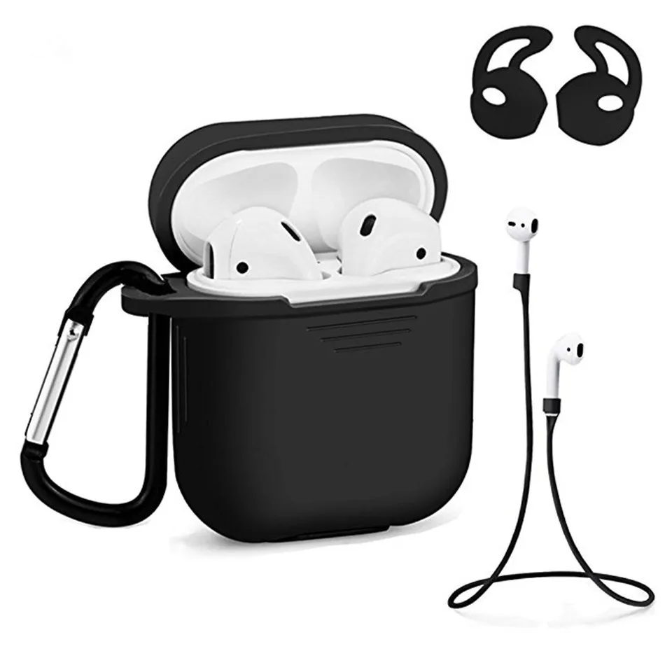 Силиконовый мягкий чехол для наушников 4 в 1 наушники вкладыши с защитой от потери