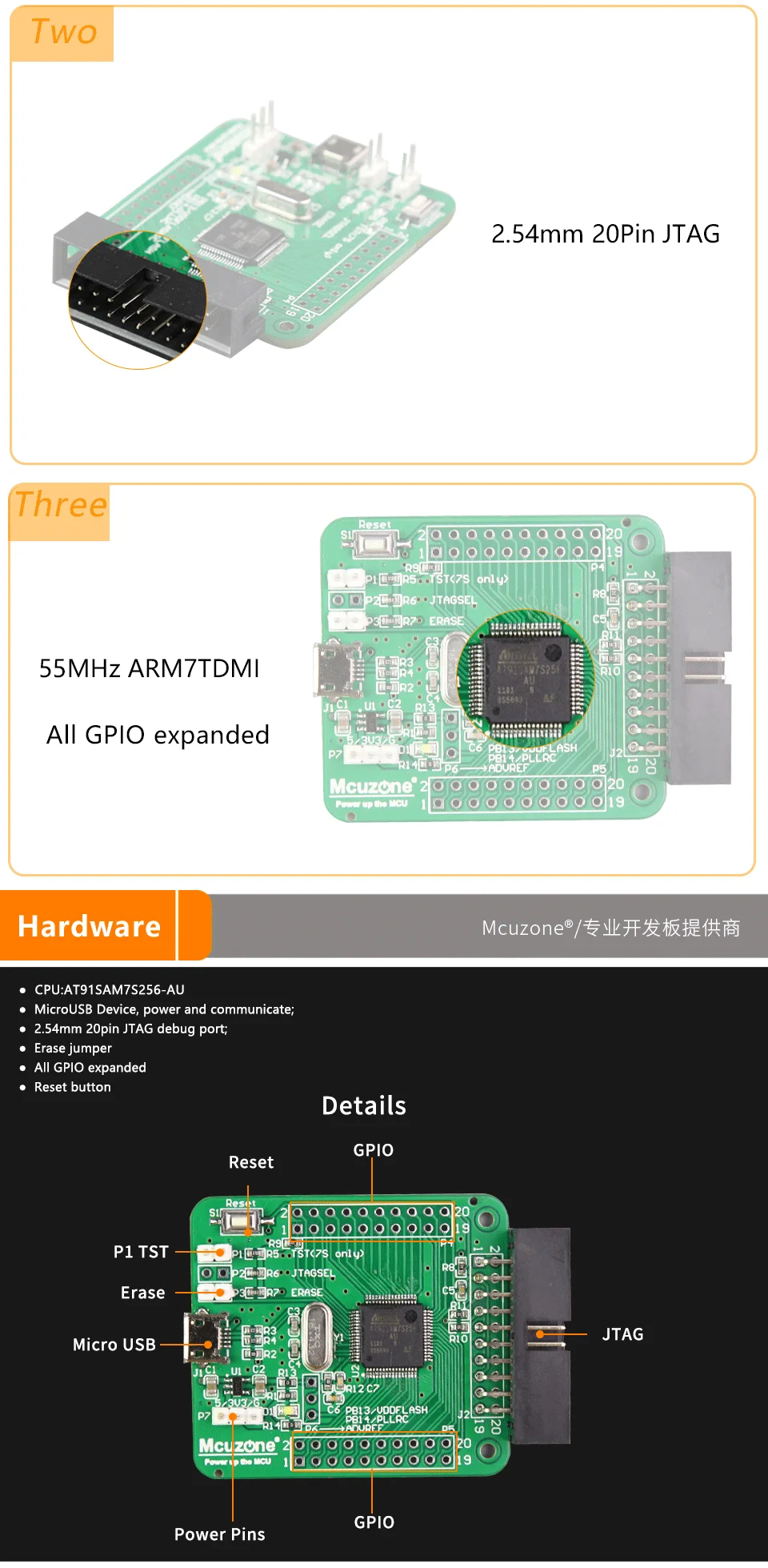 AT91SAM7S256 мини-плата(комплект разработки ARM7) 7S256 SAM7S256