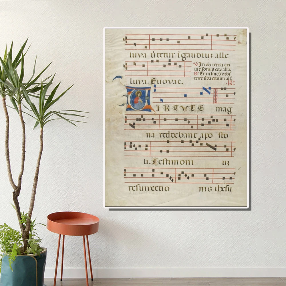 Laeacco холщовая листовая музыкальная живопись каллиграфия винтажные плакаты