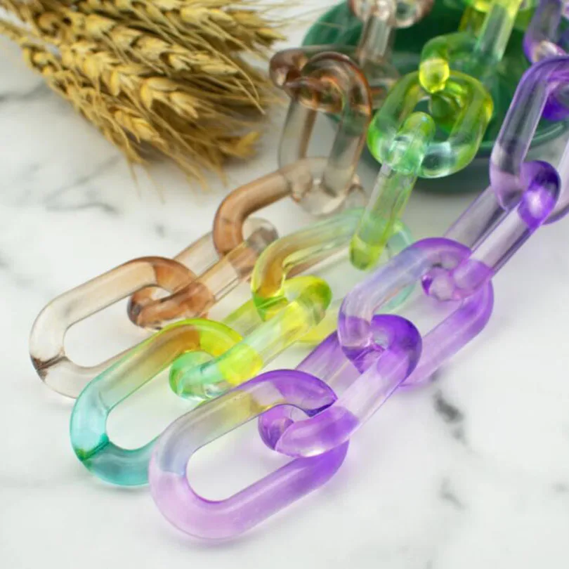 Женская сумка с цепочкой градиентного цвета из акриловой искусственной кожи