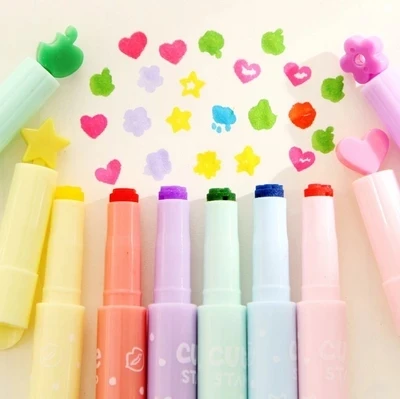 5pcs Multi function candy color Highlighter singular Pattern marker 15cm length watercolors free shipping