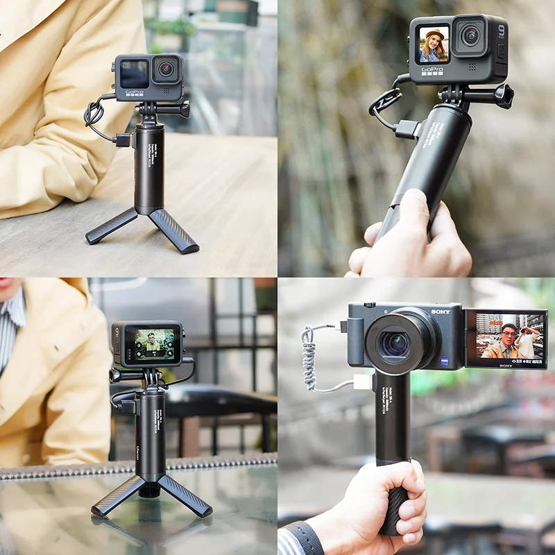 ulanzi bg 4 mini tripod with 5000mah power bank hand grip monopod portable tripod for gopro camera phone holder with 14 screw free global shipping