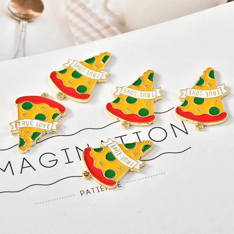 10 шт./упак. пиццы в виде мороженого и Пончики торт Эмаль Подвески Металлические
