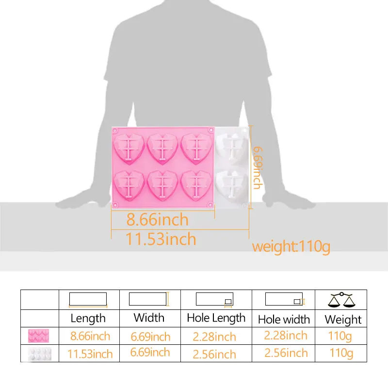 Термостойкость силиконовый чехол капкейк сердечко сковорода 3D Смола