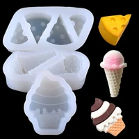 cute cheese cone ice cream silicone mold fondant cake mould decorating tools kitchen baking accessories