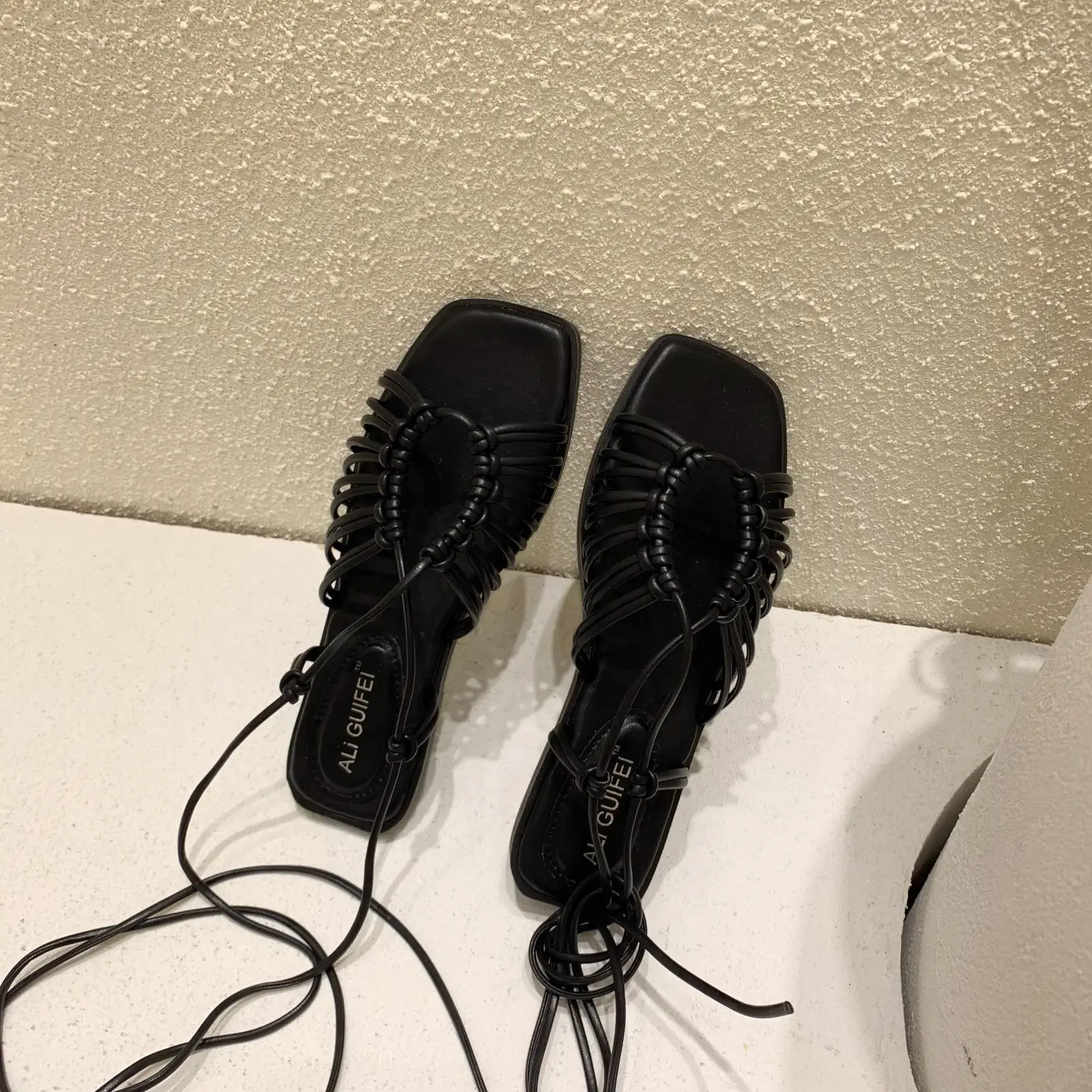 

Fashion Womens Shoes 2021 Flat Sandals Clear Heels Suit Female Beige Luxury Without Girls Comfort Elastic Band New Black Gladiat