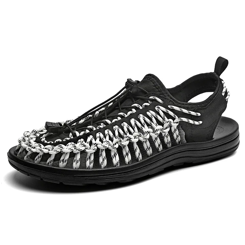 

Beach shoes men's summer woven sandals men's non-slip deodorant Baotou sandals outdoor leisure men's slippers