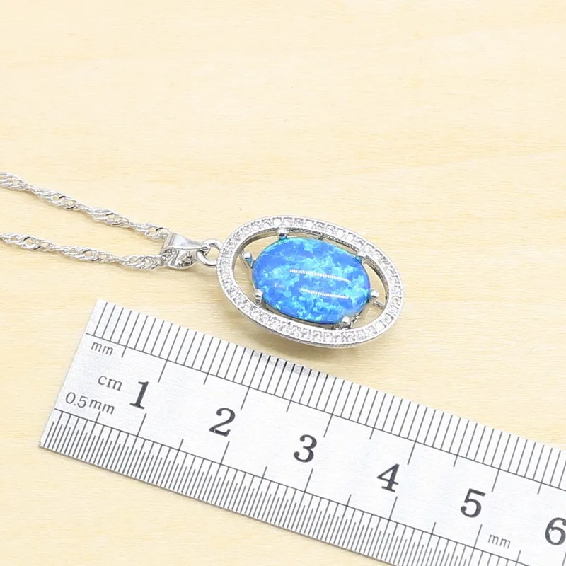 Роскошный комплект свадебных украшений из стерлингового серебра 925 пробы с Синим