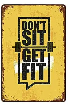 

Жестяной знак Don't Sit Get Fit для дома и улицы дома Бар Кофе Кухня Декор стен Хэллоуин Рождество металлический жестяной знак