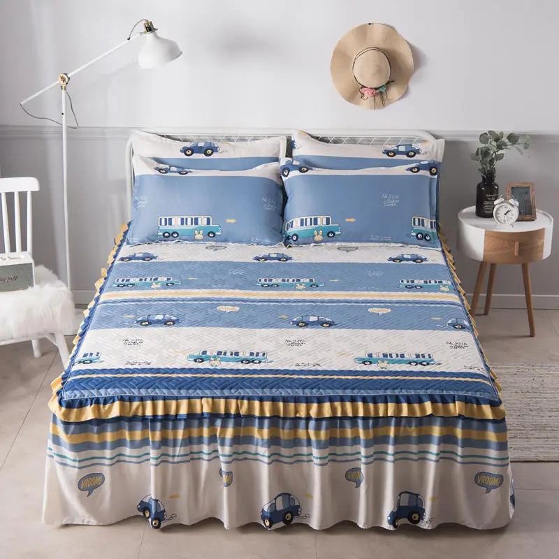 

Floral Fitted Sheet Cover aloe cotton Bedspread Lace Fitted Sheet Bedroom Bed Cover Skirt Wedding decor Gift for girlfriend