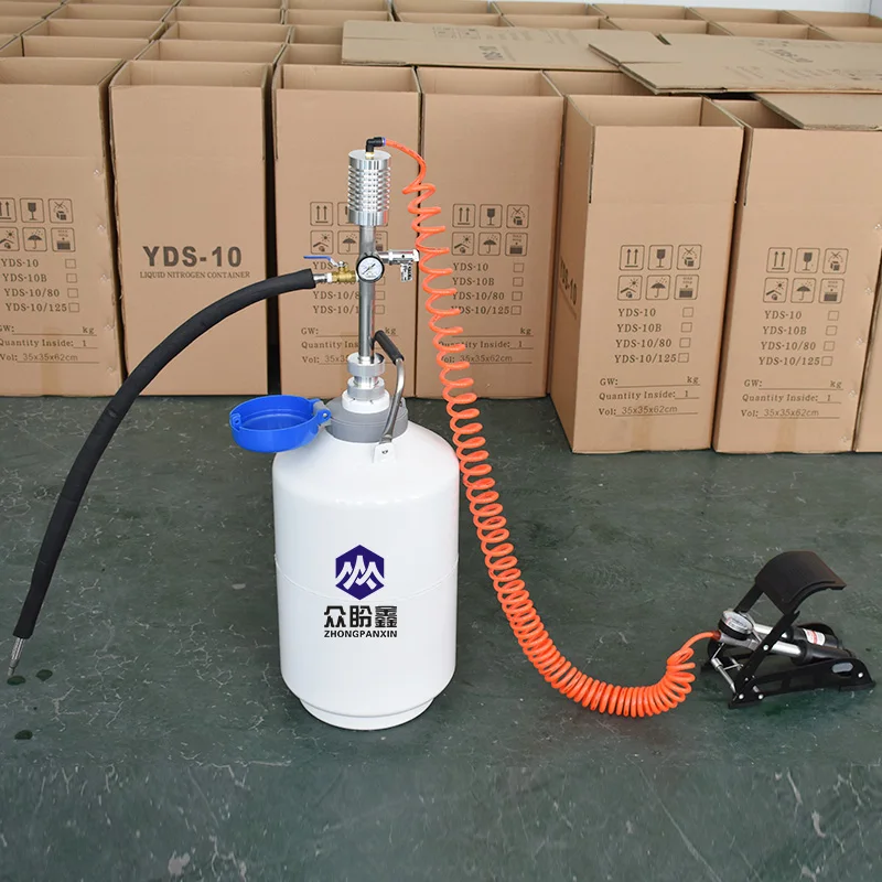 

50L Self-pressurizing foot-operated liquid nitrogen pump liquid nitrogen tank barrel liquid nitrogen freezing spray