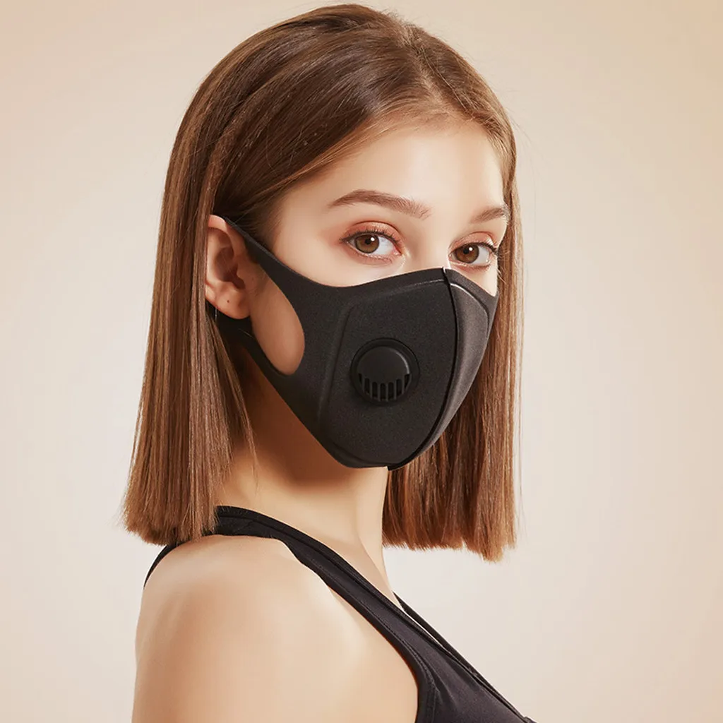 

6pc Unisex Fashion Mask Anti- Pollution Mouth Respirator Washable Reusable Dust Masks Cotton Unisex Mouth Muffle Black Face Mask