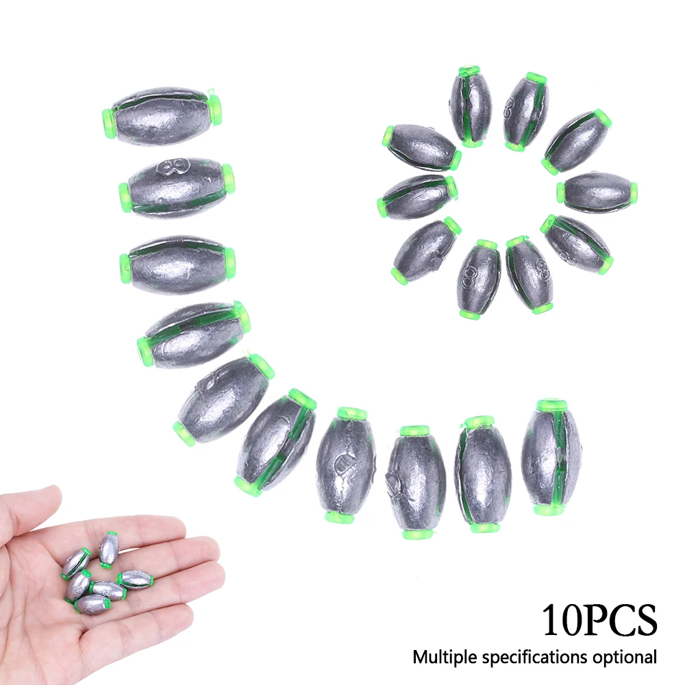 10 шт. в форме оливы свинцовые грузила Средний проход съемный разрезной