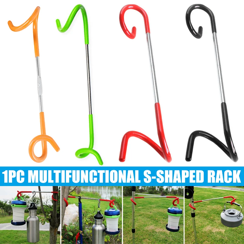 

Stainless Steel Camping Hook Lamp Hanging Pole Hanger Outdoor Camping Equipment Portable AA