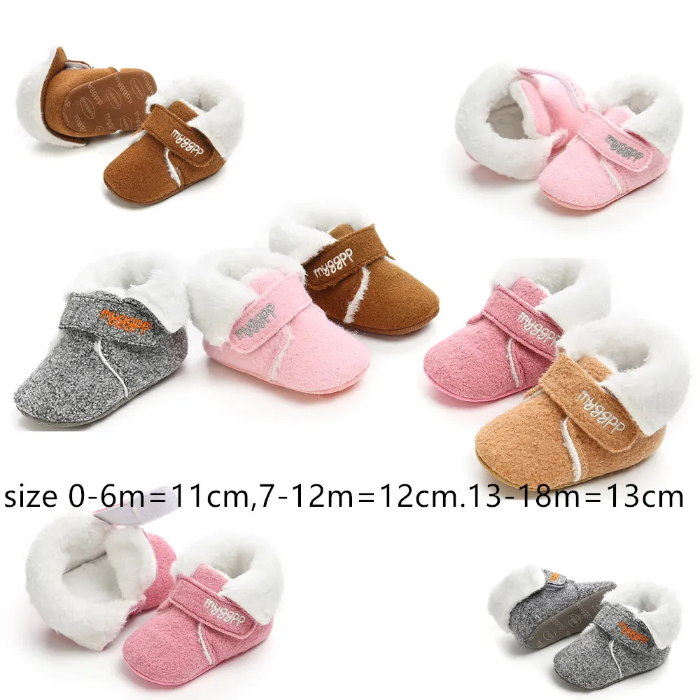 Розовые зимние согревающие детские кроссовки с искусственным мехом для малышей