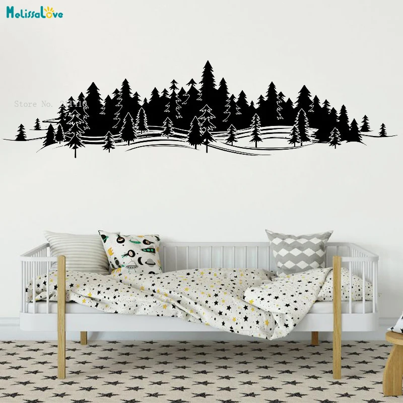 Большая наклейка на стену с изображением леса Treescape искусственная сосна