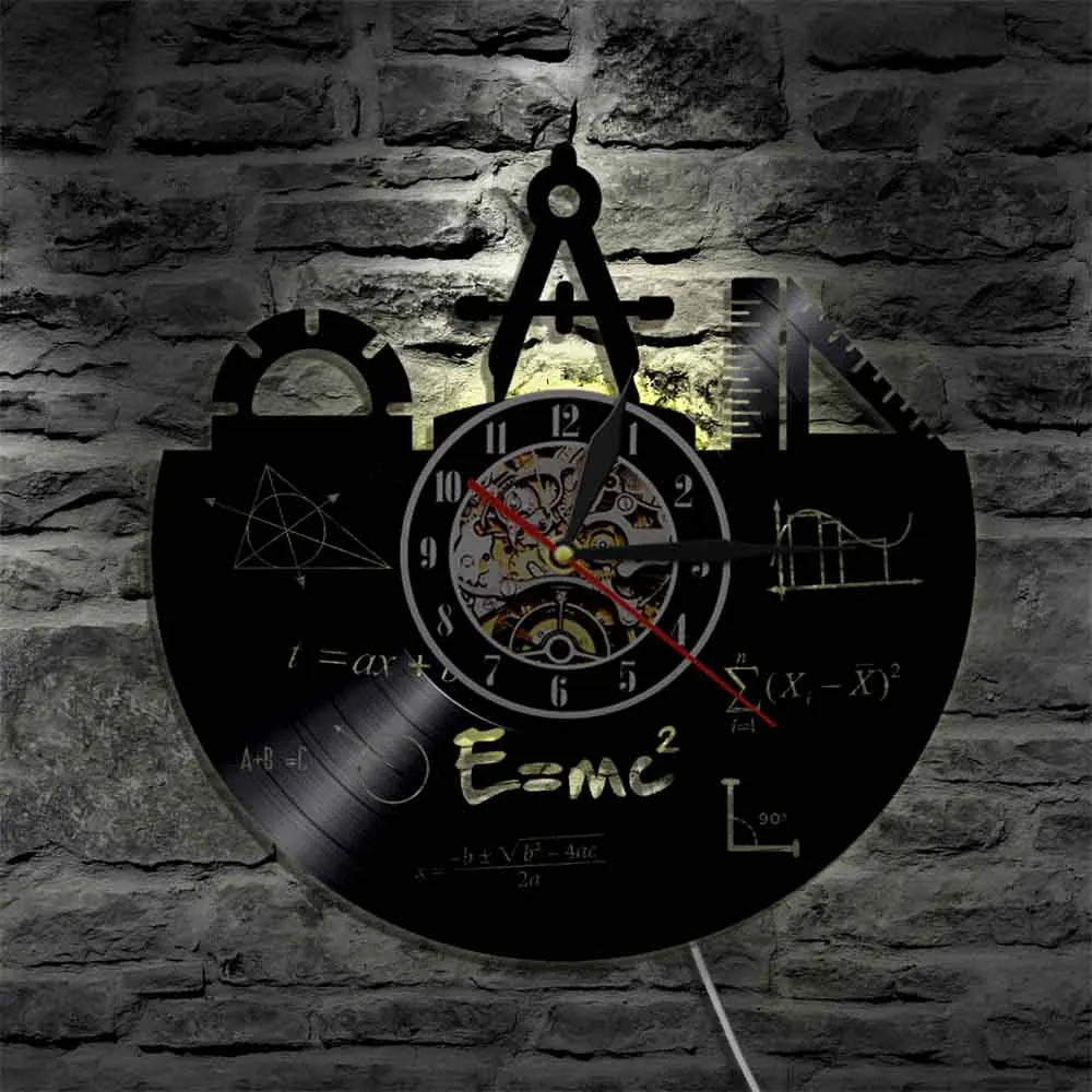 Математика формула Wall Art настенные часы Виниловые часы с помощью теоремы Пифагора классной комнаты квадратичная формула Настенный декор подарок для преподавателей