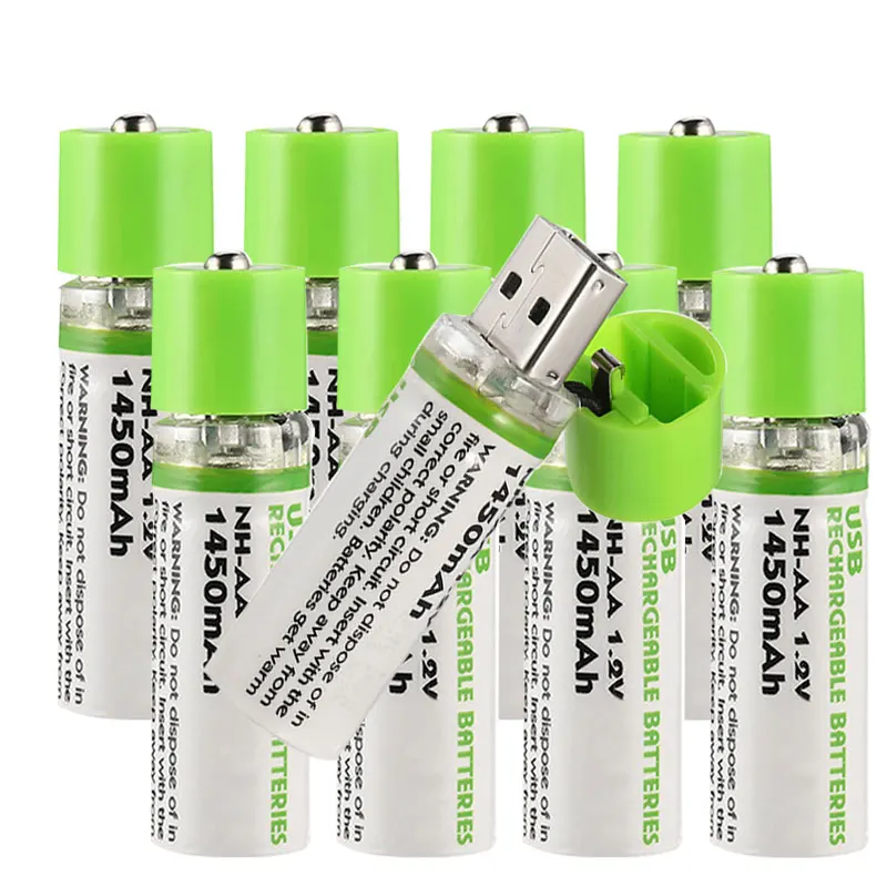 Оригинальная Аккумуляторная батарея USB AA 1,5 В 1450 мАч, быстрая зарядка Li-po, качественные батарейки AA, батареи RoHS CE