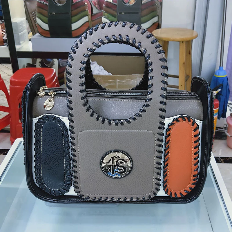 

Women's bag 2021 fashion splicing two piece large bag portable one shoulder slant span conventional bag