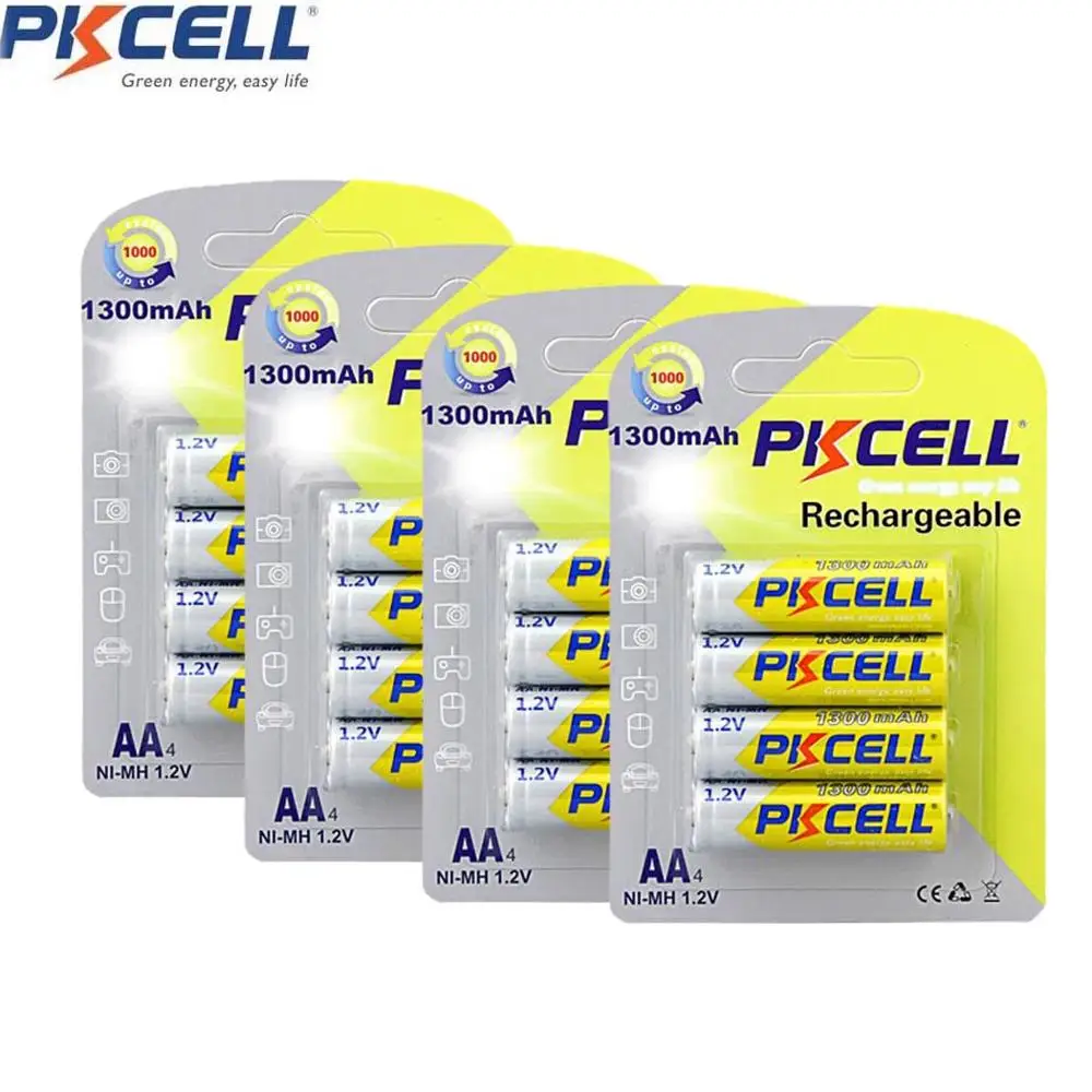 

Аккумуляторы PKCELL AA 1300 мАч, 1,2 в, Ni-MH, 16 шт./4 упаковки