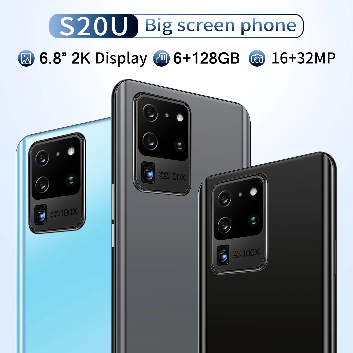 

Global Version S20U 6.8inch Smartphone 8GB+ 256GB Rom Ultra MTK6580 Cellphone Drop Screen Mobile Phone of 5G Internet Access