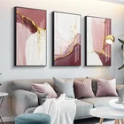 Абстрактная Золотая розовая Картина на холсте в скандинавском стиле цветные плакаты с принтом современные золотые настенные картины для гостиной спальни настенное искусство