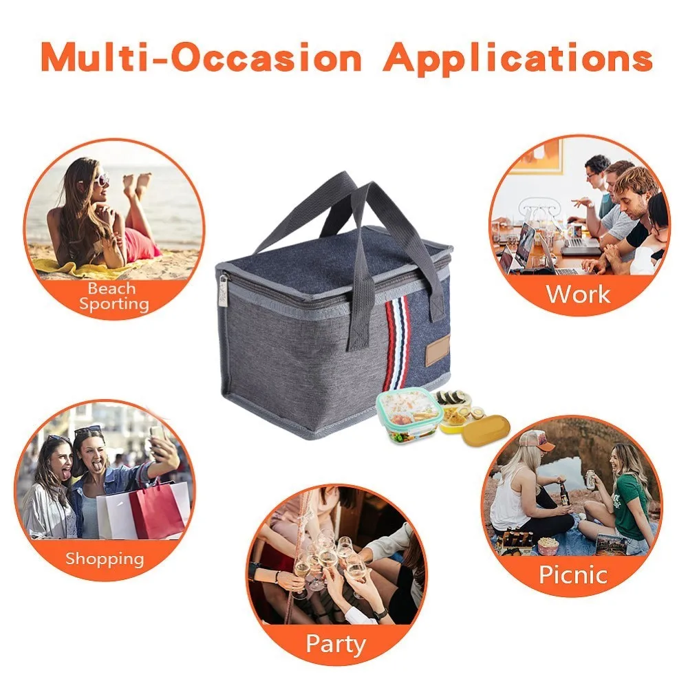 

Insulated Bag Square Lunch Bag Thermo Picnic Hot Cold Thermal Catering Bag for Working Lunch Camping Beach Outdoor
