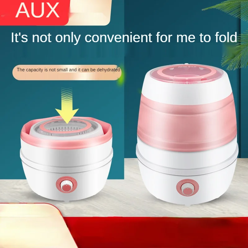 

AUX Foldable Mini Washing Machine Small Kids Single Drum Dormitory Underwear Washing Machine portable washing machine
