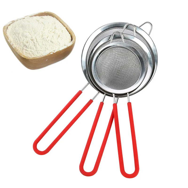 

Stainless Steel Flour Sifter Mesh Strainer Kitchen Flour Handheld Screen Mesh Tea Strainer Oil Colander Filter Kitchen Gadget