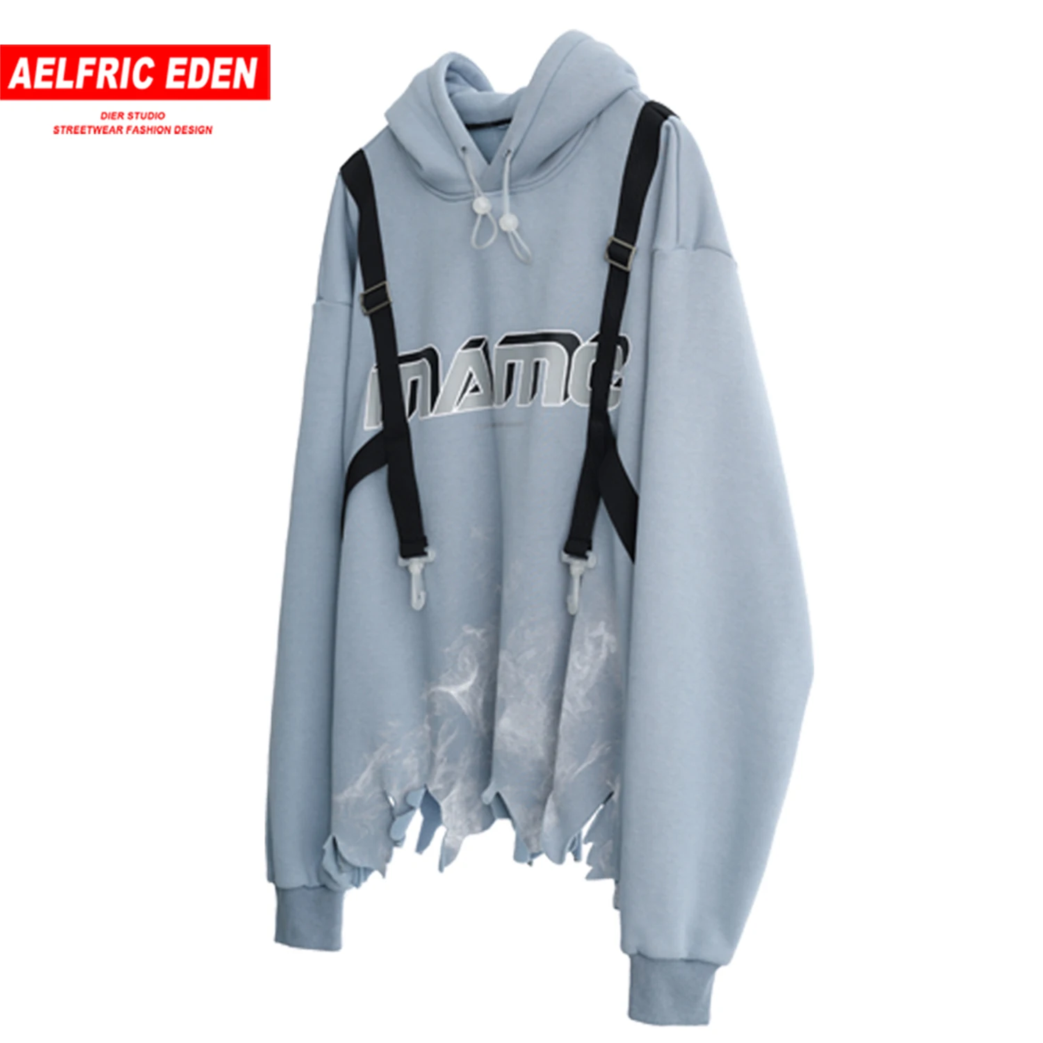 Мужские толстовки с капюшоном Smog Damage Strap повседневные хлопковые пуловеры в стиле