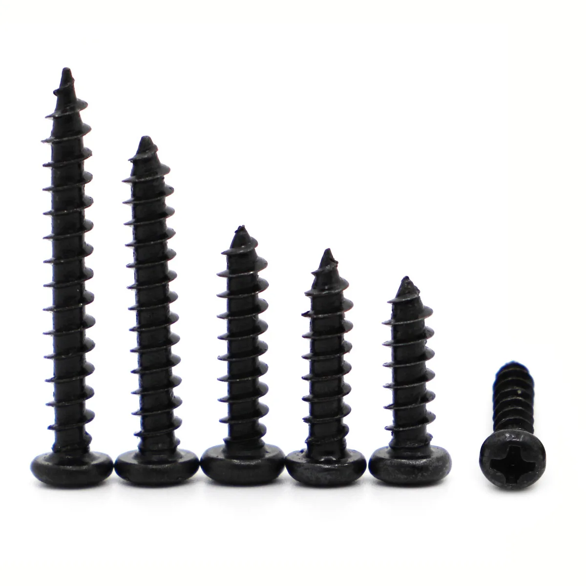 Саморезы Black Mini Micro M1.2 M1.4 M1.7 M2 M2.2 M2.6 M3 M3.5 M4 Phillips крестообразная Карбон сталь сковорода винты для электронной техники - изображение